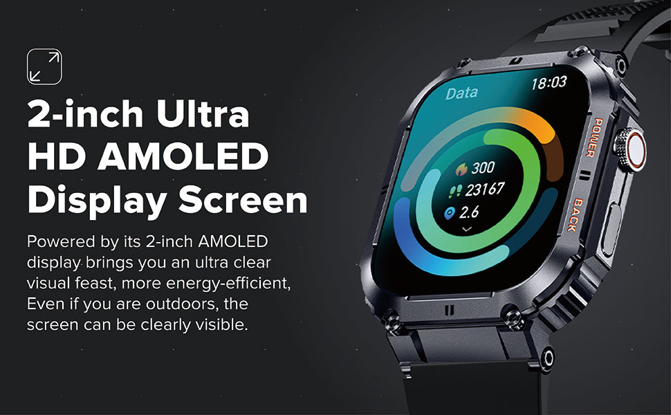 KL57 HD Display, Health Monitoring Outdoor smartwatch
