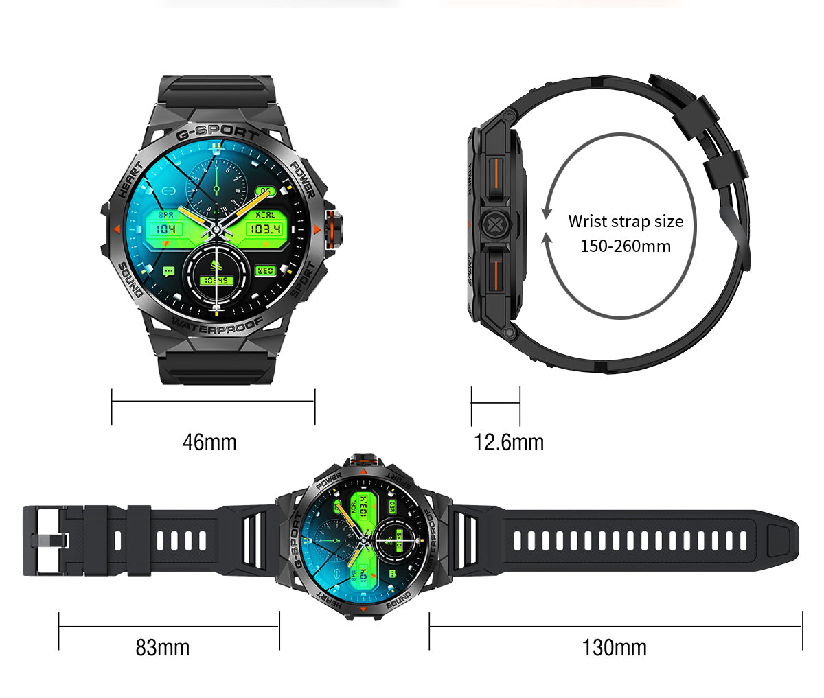KL62  1.43AMOLED outdoor hard smart Watch