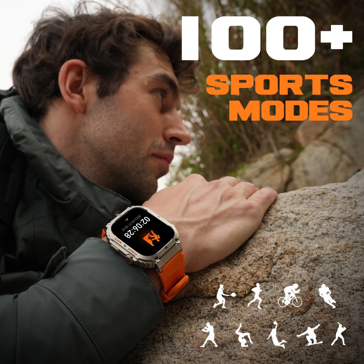 KL57 HD Display, Health Monitoring Outdoor smartwatch